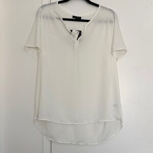 Pleione Ivory V-Neck Blouse